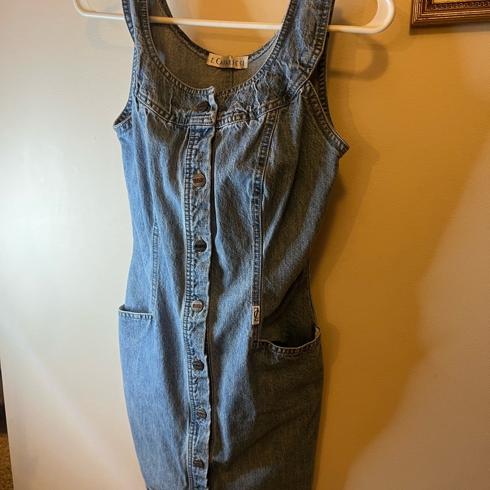 Z. Cavaricci Light Blue Sleeveless Denim Midi Dress